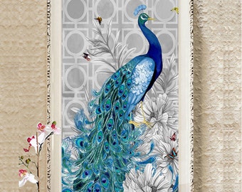 Crystals Diamond Painting Cross Stitch Rhinestone Painting Pasted Paint By Number Kits Peacock