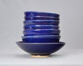 Blue Bowl Set, Hand Thrown Porcelain Pottery, Cereal Bowl, Soup Bowl, Salad Bowl, Serving Bowl, Ceramic Bowls, Handmade | Caldwell Pottery Blue Bowl Set, Hand Thrown Porcelain Pottery, Cereal Bowl, Soup Bowl, Salad Bowl, Serving Bowl, Ceramic Bowls, Handmade | Caldwell Pottery