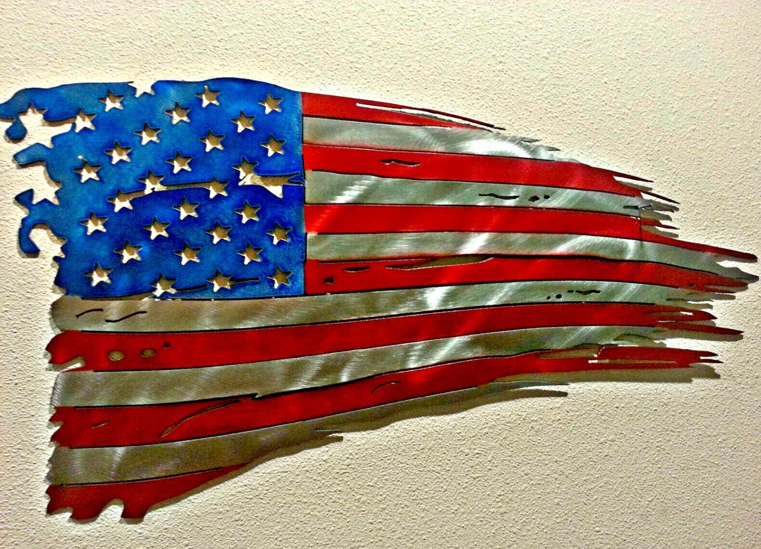 Tattered Flag Tattered American Flag Metal By Straightedgemetalart.