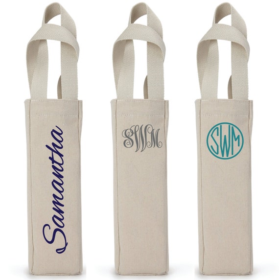 monogrammed wine bags and totes