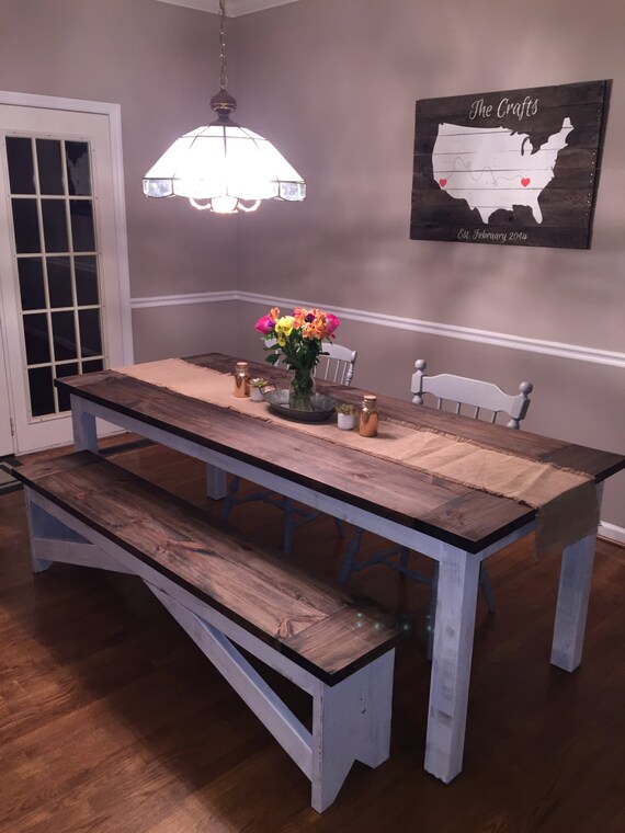 Farm House Table & Bench by KinfolkBuilds on Etsy