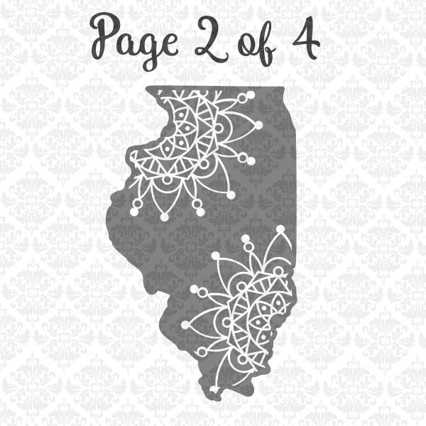 Download Illinois Mandala Intricate Henna Filigree Zentangle SVG DXF Ai Eps PNG Vector Instant download ...