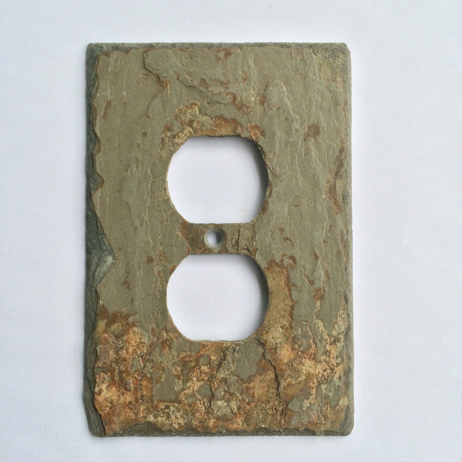 Patina Gray Slate Stone Outlet Cover outlet cover gray light