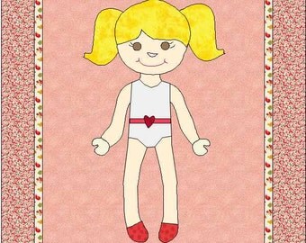 Morgan Paper Doll Appliqué Pattern, Paper Doll Quilt Pattern, Blanket, Dress Up Doll Quilt, Paper Doll Pattern, Blanket, INSTANT DOWNLOAD
