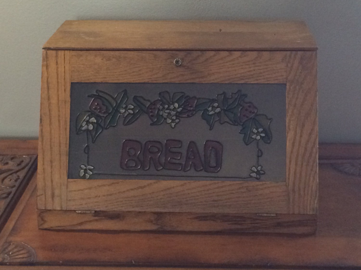 Wooden Breadbox 1970s Wooden Bread Box Wooden Bread Box with