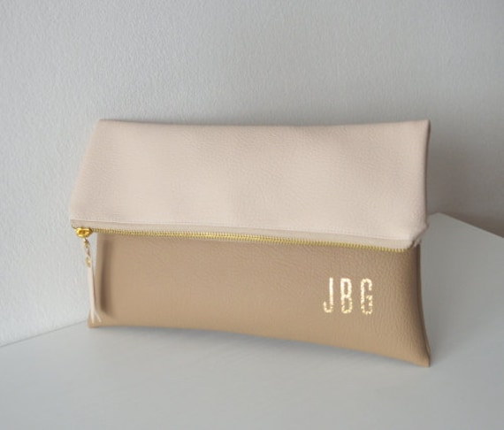 Personalized Clutch Bag Colorblock Monogrammed