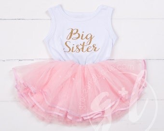 Big sister striped tutu dress with detachable bow