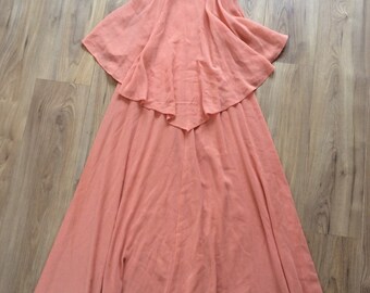 Vintage 70s stunning peach Mr Darren maxi dress, XS