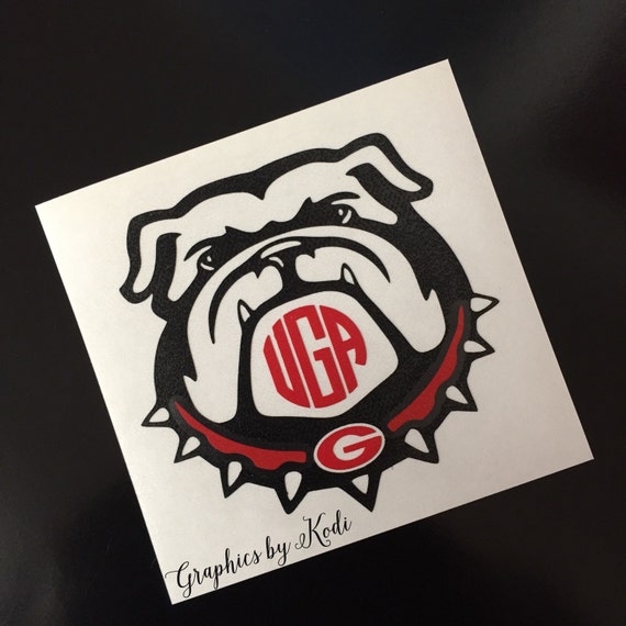 UGA Monogram Bulldog Decal Sticker Monogrammed by GraphicsbyKodi