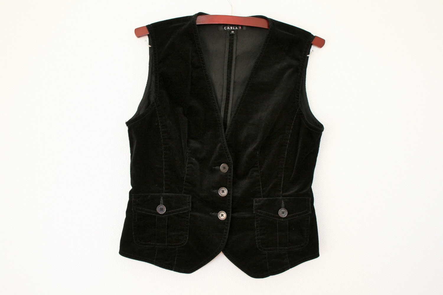 Black Velvet Vest Womens Black Velveteen Waistcoat Size