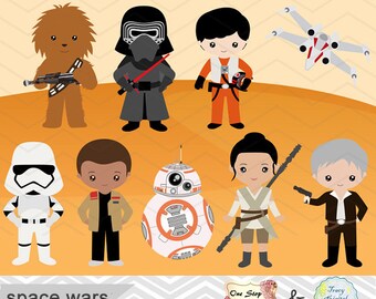 Printable Star Wars Clipart, Star Wars Digital Clip Art, Star Wars Party, Star Wars Printable, Instant Download 0227