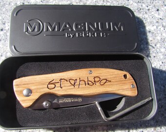 Personalized Pocket Knife Engraved in YOUR Handwriting, Grandfather Gift, Father's Day Gift, Gift for Dad, Custom Knife, Laser Engraved