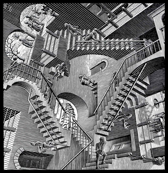 MC Escher Print Escher Art Relativity Circa