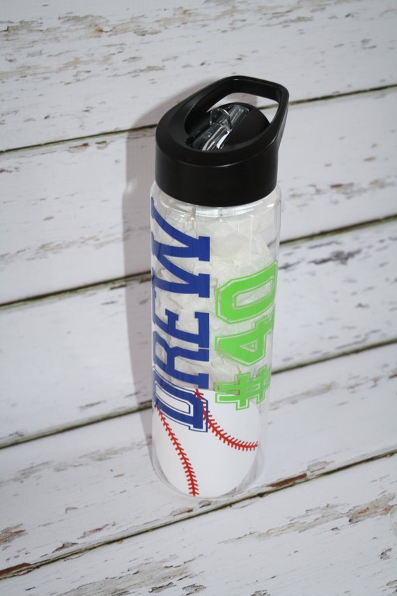 Personalized Baseball Water BottleBaseball Name and Number