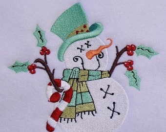 Prim Snowman Machine Embroidery Design