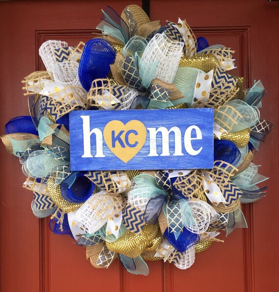 Items similar to Kansas City Royals, royals wreath, Father's Day gift ...