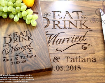 Personalized Cutting Board Set - Engrave Cutting Board and Cheese Board, Custom Personalized Gift, Wedding and Housewarming Gift.012