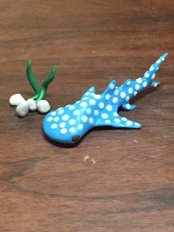 Clay Whale Shark small custom terrarium sea by PickleRocketArt