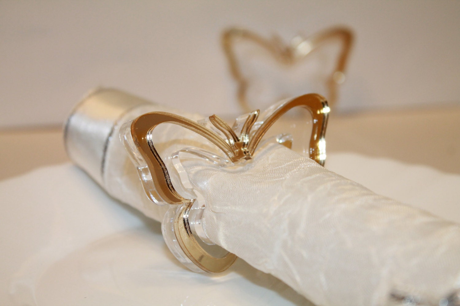 Gold Napkin Rings Napkin Ring Holders in Gold Butterfly