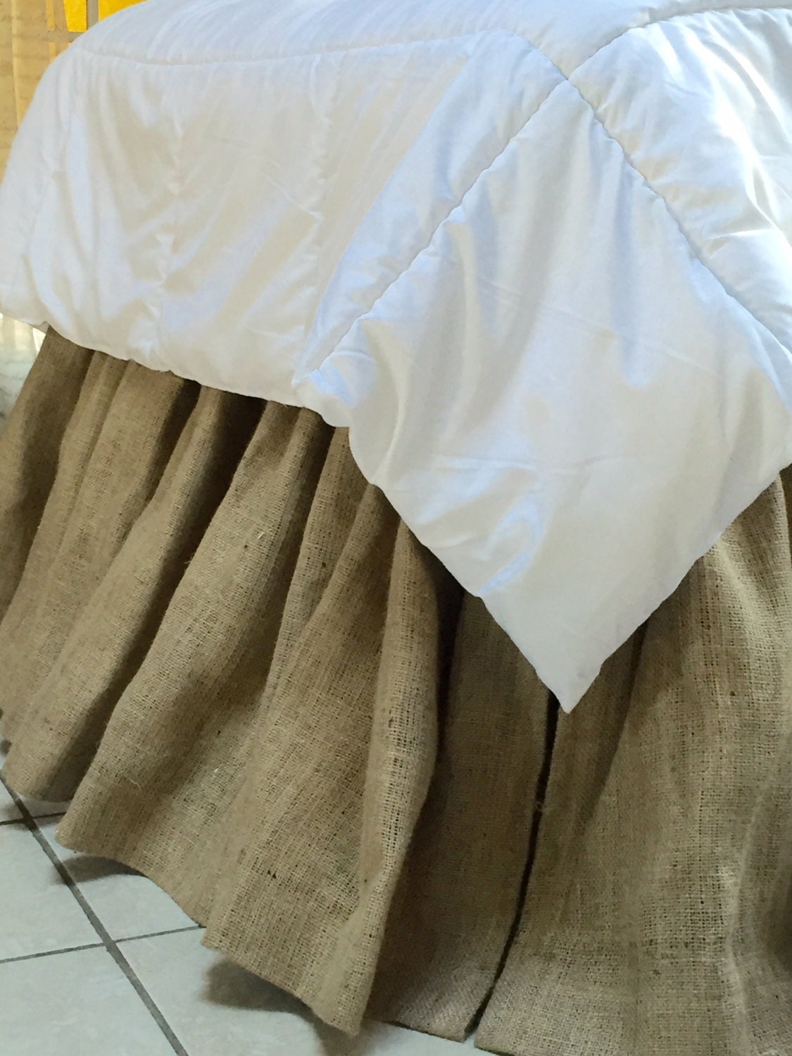 Farmhouse rustic Burlap Bedskirt by RusticFrenchDecor on Etsy