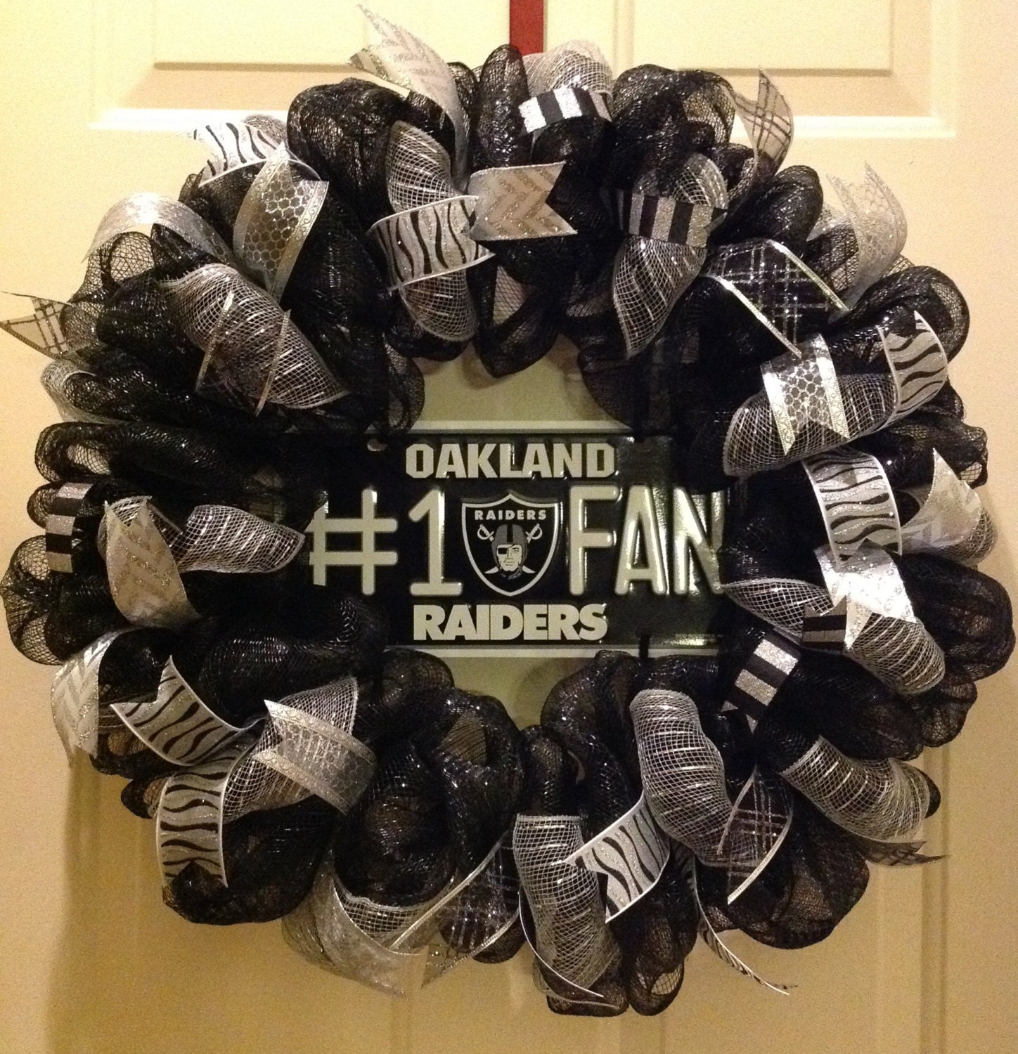 Las Vegas / Oakland Raiders Wreath Deco Mesh inspired Large