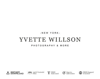 Photography Logo Design - Instant Download -Typography DIY Logo Template.Custom Logo Design. Jewellery Logo. Premade Logo. INSTANT DOWNLOAD