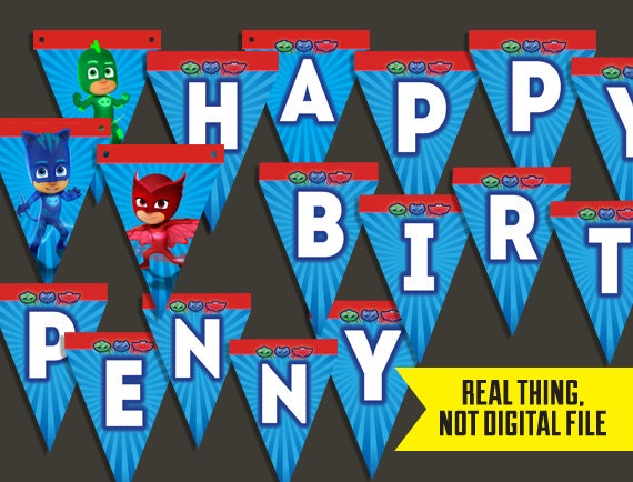 PJ Masks Banner PJ Masks Birthday Banner