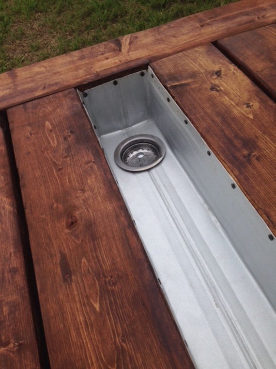 Picnic Outdoor Table with Built in Trough