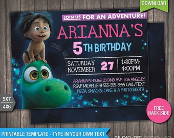 The Good Dinosaur Invitation - INSTANT DOWNLOAD - Printable Disney Pixar The Good Dinosaur Birthday Invite - DIY Personalize &Print (GDin04)