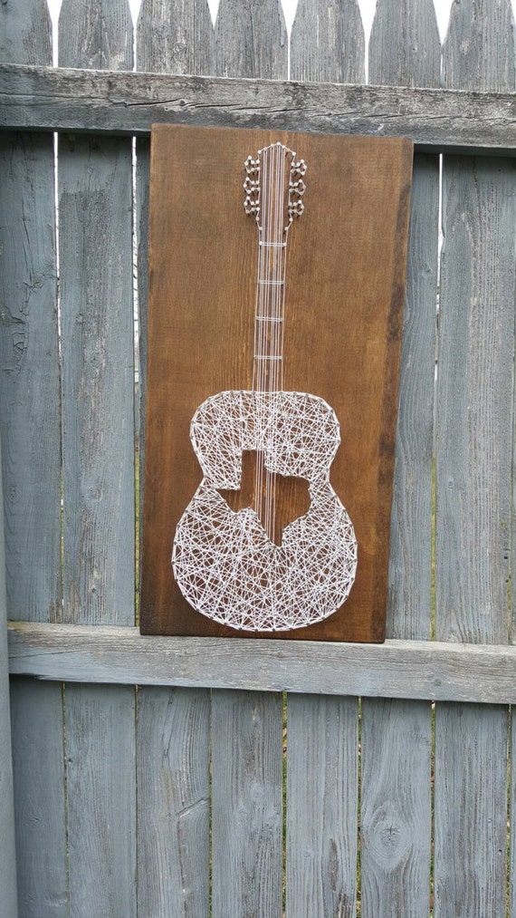 Texas Acoustic Guitar String Art