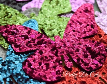Glitter Fabric Butterflies, Sparkle Butterfly Packs, Butterfly Topper, Glitter Fabric Shape, die cut butterfly, Die Cut Craft Embellishments