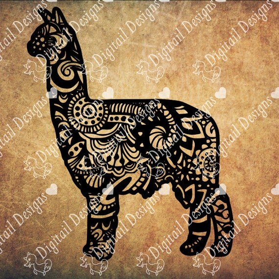 Download Zentangle Alpaca SVG dxf fcm eps ai png cut file for