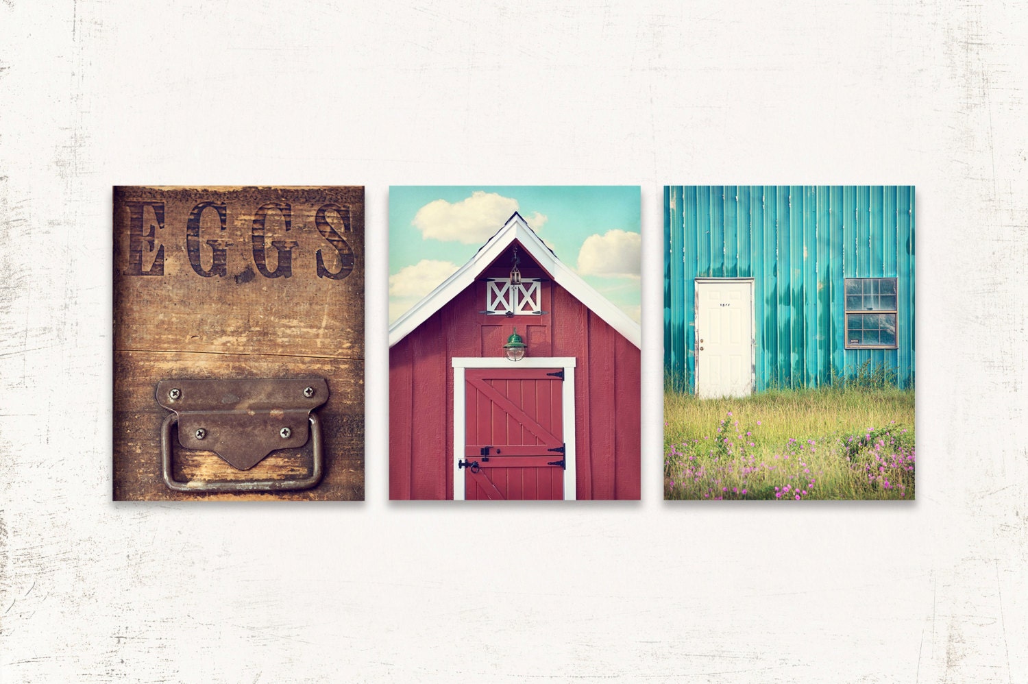 Kitchen Wall Art Rustic Kitchen Wall Decor SET of THREE