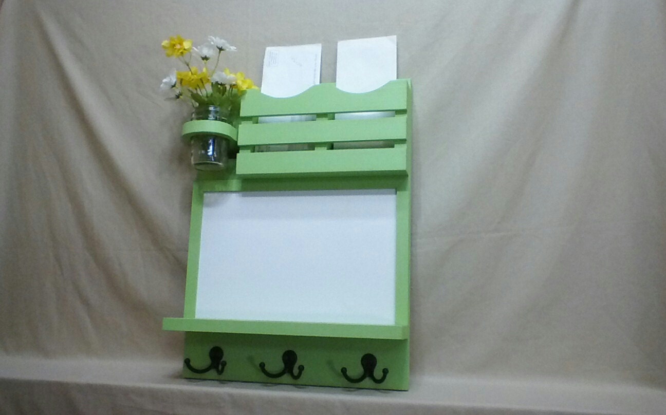 Mail Organizer Dry Erase Board Message Center Coat Rack