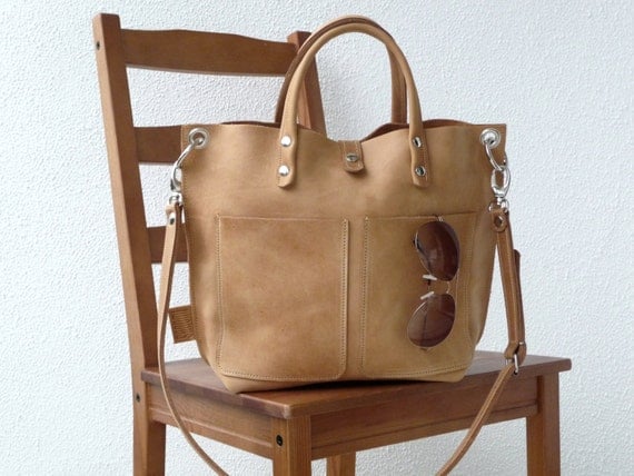 Leather bag Leather bag camel Leather bag by SanumiLeatherGoods