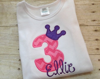 Girls birthday tshirt - Princess birthday shirt - Princess birthday outfit - Girls first birthday - 3rd birthday shirt girl - Princess party