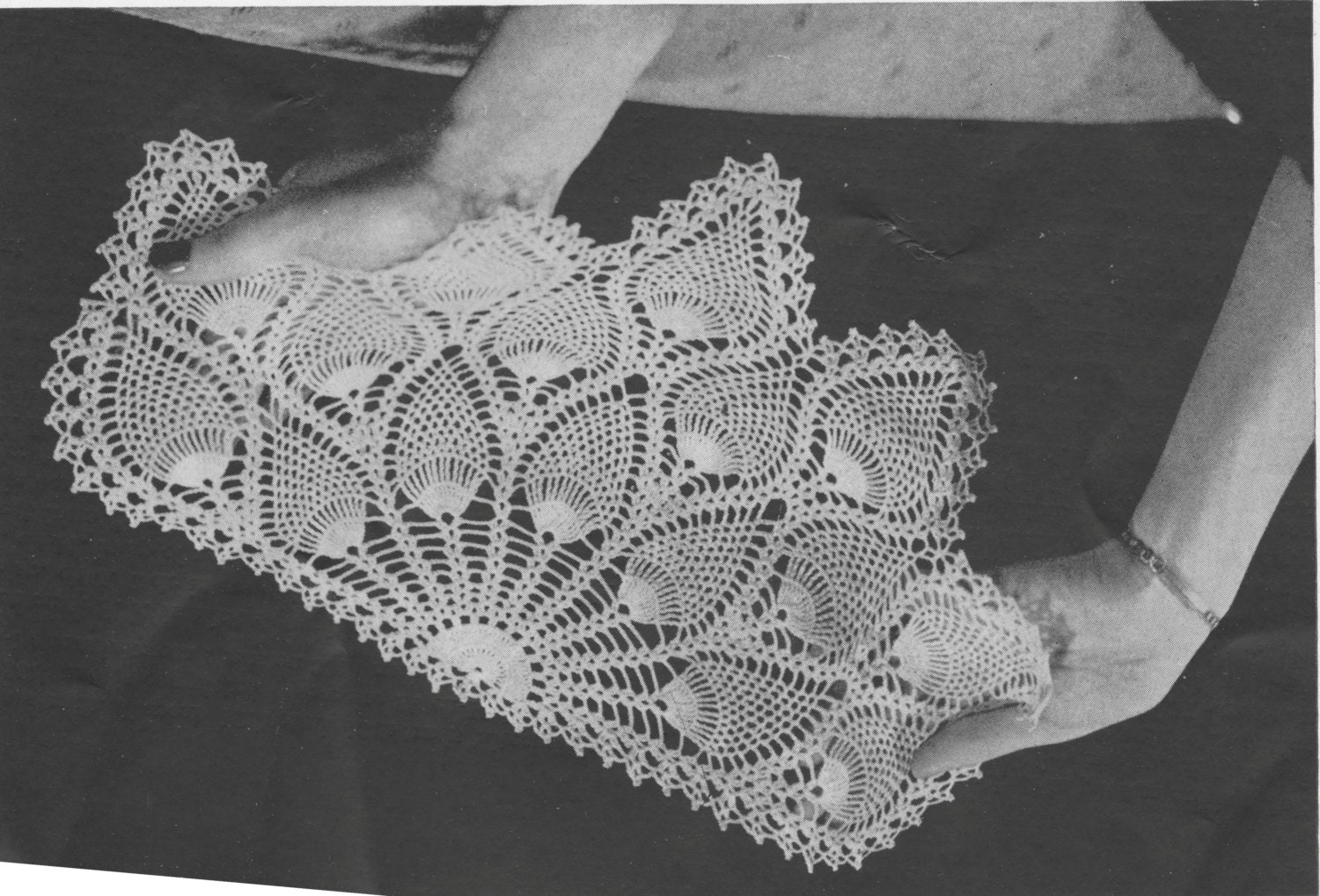 144 PDF Pineapple Fan Doily Crochet Pattern Fan Chair Back