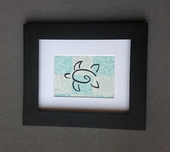 Abstract Painted Turtle Repurposed Wallpaper Sample by