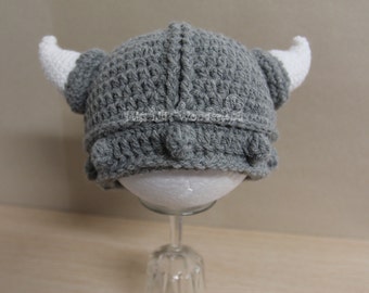 Crochet baby hat, Crochet Beanie, Baby viking hat, Baby boy hat, Newborn hat, Made to Order photo prop