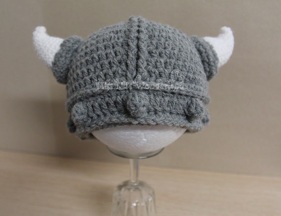 Crochet baby hat Crochet Beanie Baby viking hat Baby boy