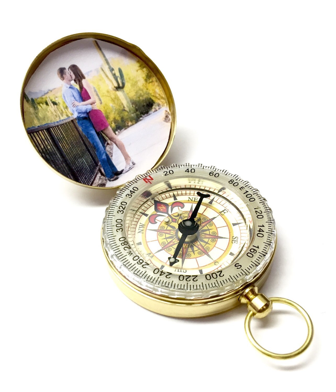 CUSTOM Engraved PHOTO Compass personalized compass. Front