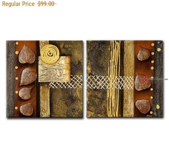 2 Set framed brown Abstract wall art Art Canvas by WallArtDeals