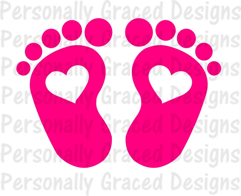 Download SVG, DXF, EPS Cut file Baby Feet svg, baby svg, Baby Toes Svg, Heart Feet, silhouette cut file ...