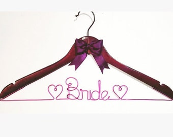Wedding Bridal Hanger, Personalized Hanger, Bridal Party Hanger Gifts, Custom Hanger, Name Hanger, Wire Name Hanger, Unique Bridal Gift