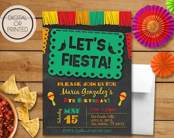 Fiesta Invitation, Fiesta Birthday Invitation, Mexican Birthday Invitation, Cinco De Mayo Invitations, Cinco De Mayo Birthday, Printable