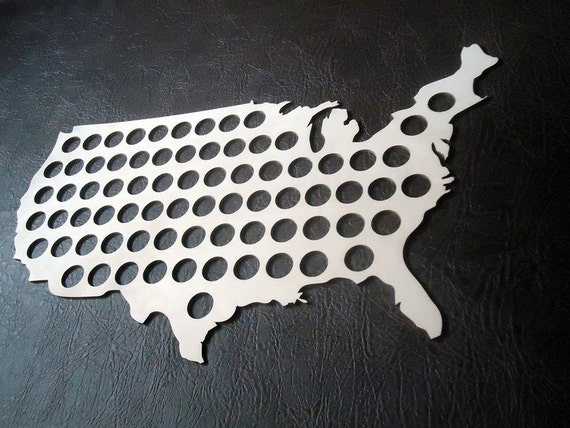 Beer Bottle Cap US Map - I like this because he can do something with all those bottle caps he keeps saving...