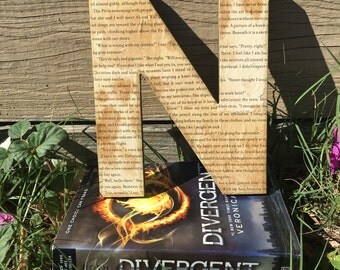 Divergent, 8", Aged, Book Page Wall Letter - Custom Made