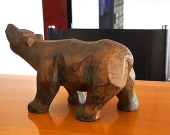 Bronze Polar Bear sculpture hand made Antique