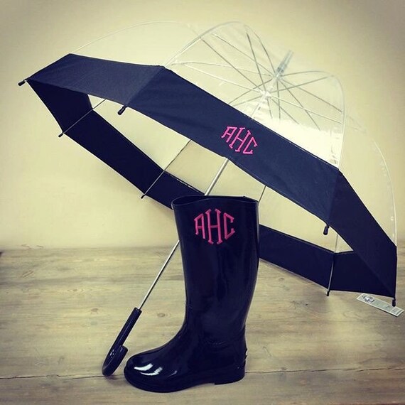 Monogram clear dome umbrella Personalized umbrella by InitiallyyU