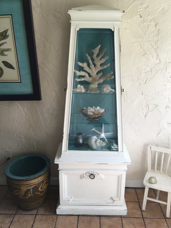 Vintage Lighthouse Curio Display White Chalk Paint